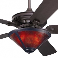 Craftsman Fan Large with Amber Mica Coppersmith Light